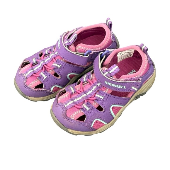Merrell Hydro H2O Girls Purple Pink Hook Loop Hiking Sandal Size 6M - Picture 1 of 8